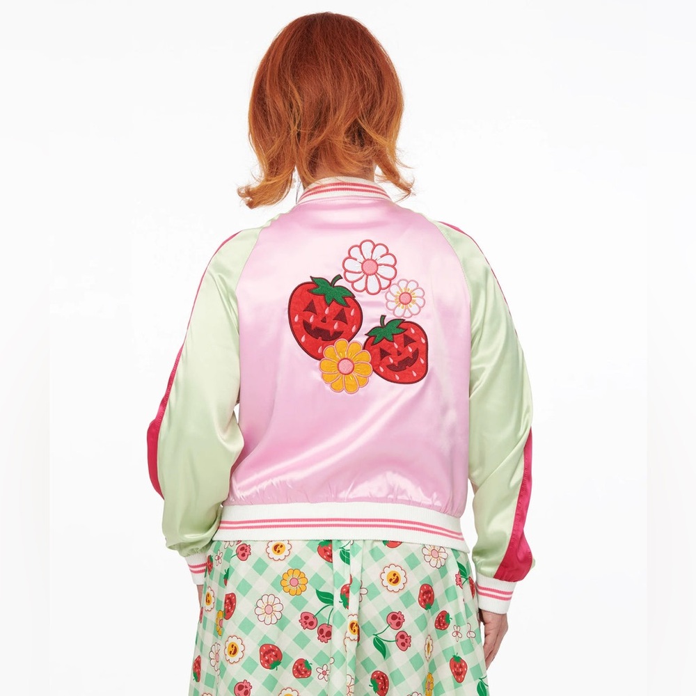 Unique Vintage Pink and Green Varsity Jacket